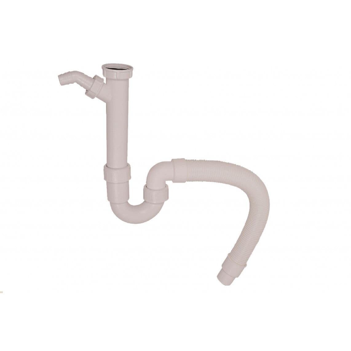 101633 KS VIEGA Flex gootsteen-buissifon, wit, 1 1/2"BI x DN 40/50 mm, met 3/4" toestelaansluiting vue 1
