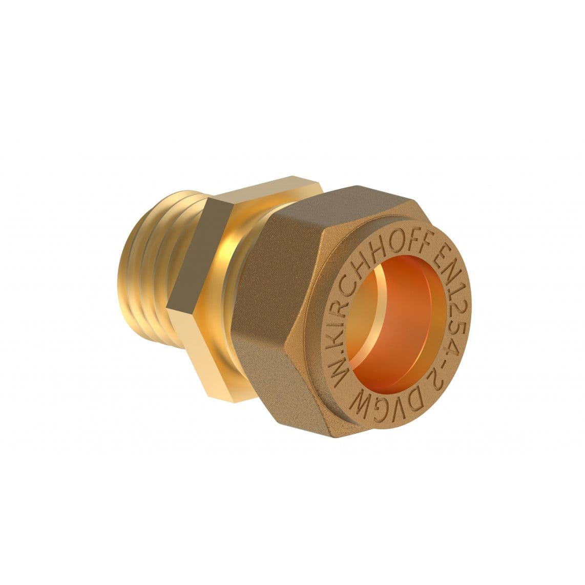 989457317 Transition piece, brass, 15 mm x 3/8" male, clamp fitting for copper pipe vue 1