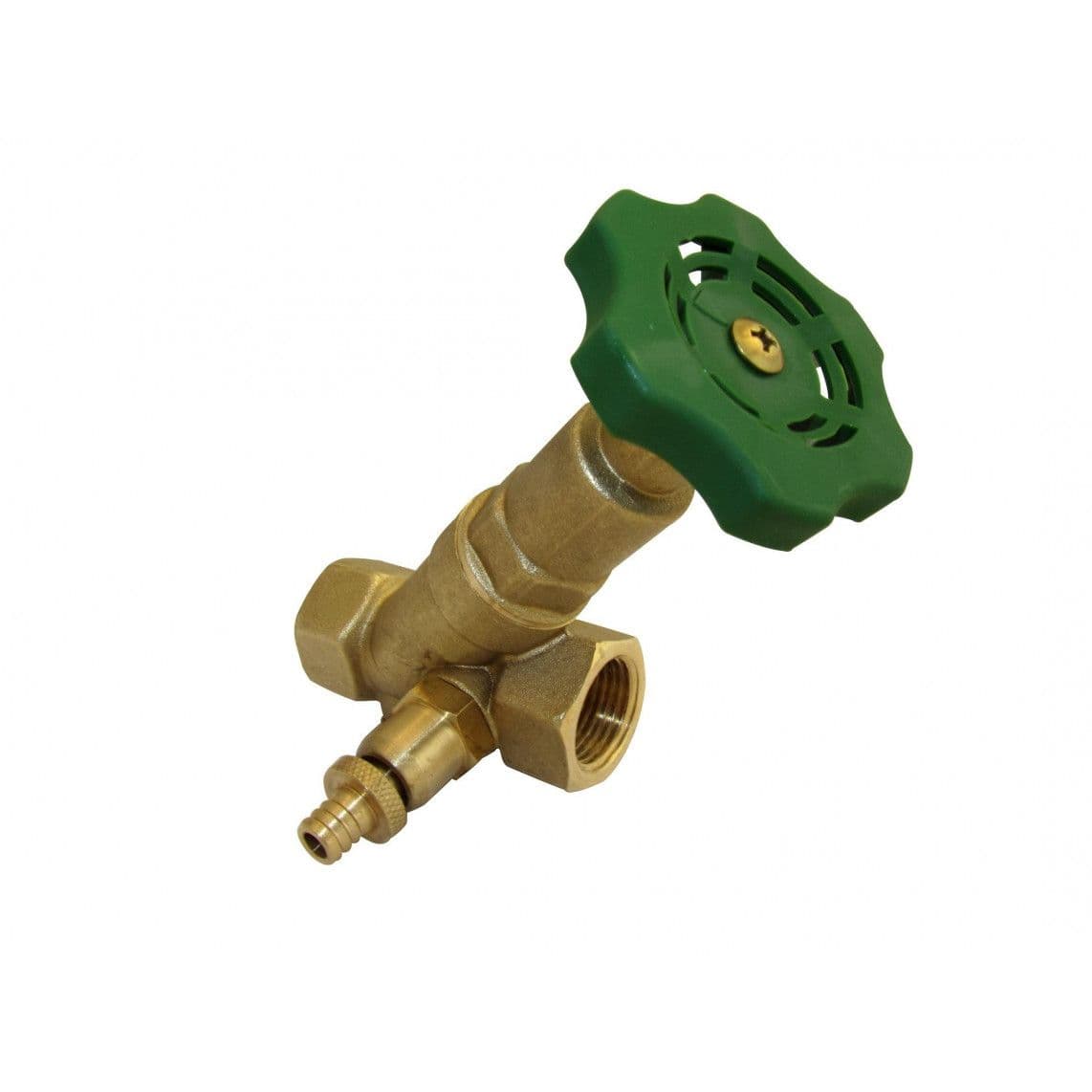 98919433 stopkraan schuin, 1"BI, met aftap vue 1