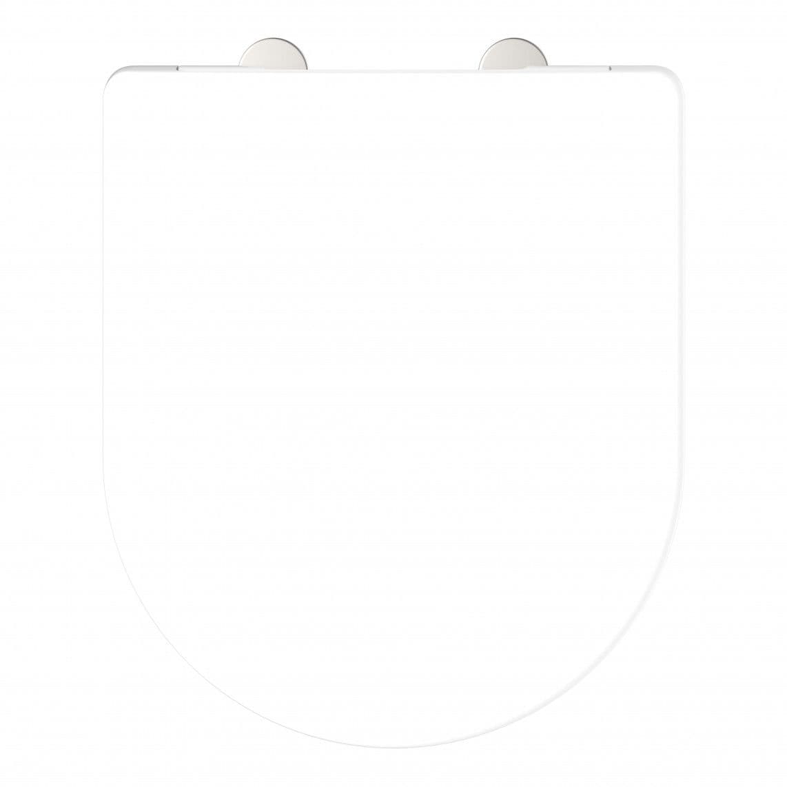 82810 Duroplast WC-zitting WHITE, D-vorm PRO 2, met valrem en afneembaar vue 1