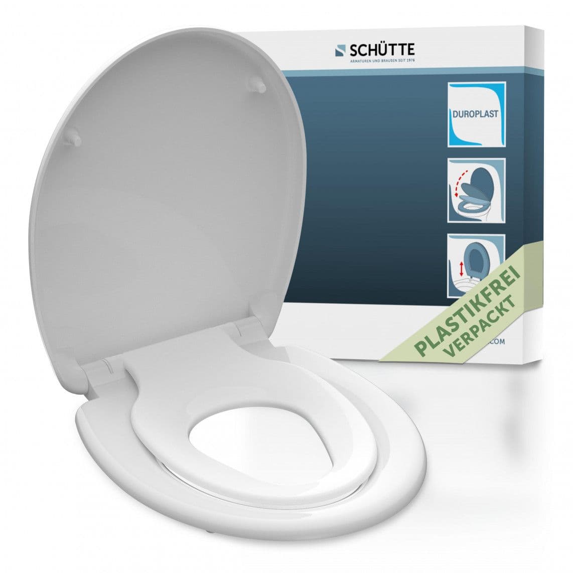 82940 Duroplast Toilet seat FAMILY WHITE, with soft close and quick release vue 1
