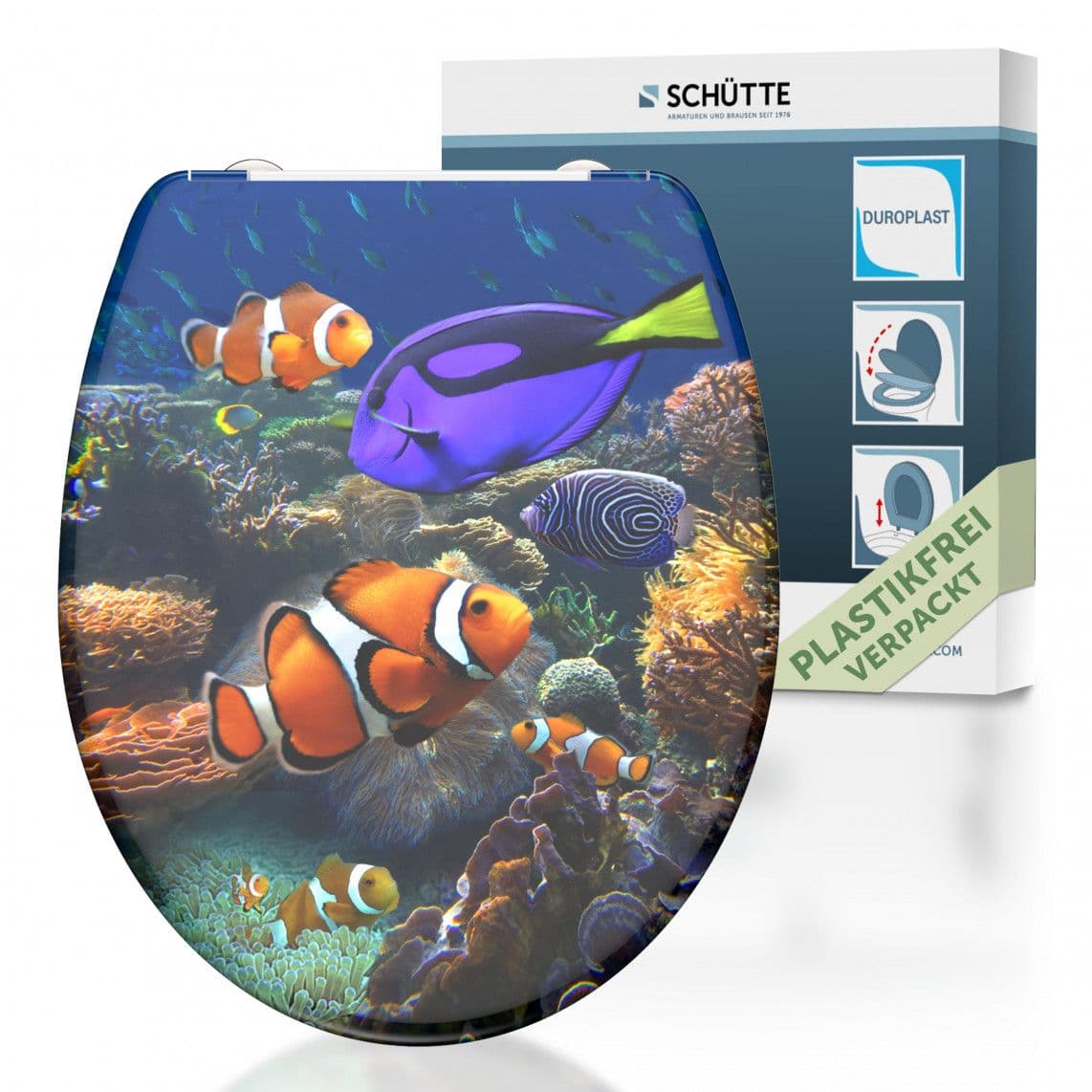 82372 Duroplast Toilet seat SEA LIFE, with soft close and quick release vue 1