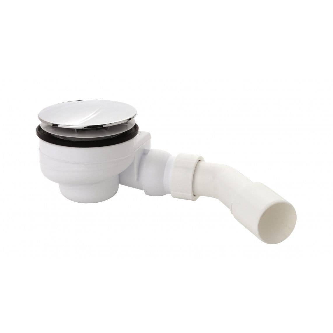 98811218 Shower and bathtub drain, PP, chrome, 90 mm, 1 1/2" x 40/50 mm, with cover 110 mm vue 1