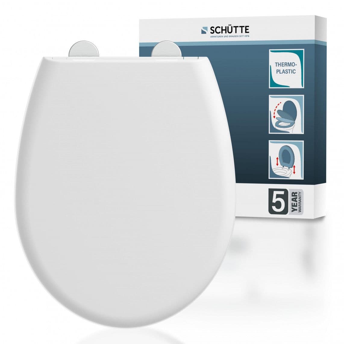 83310 Thermoplast wc zitting WHITE, PREMIUM, met valrem en afneembaar vue 1