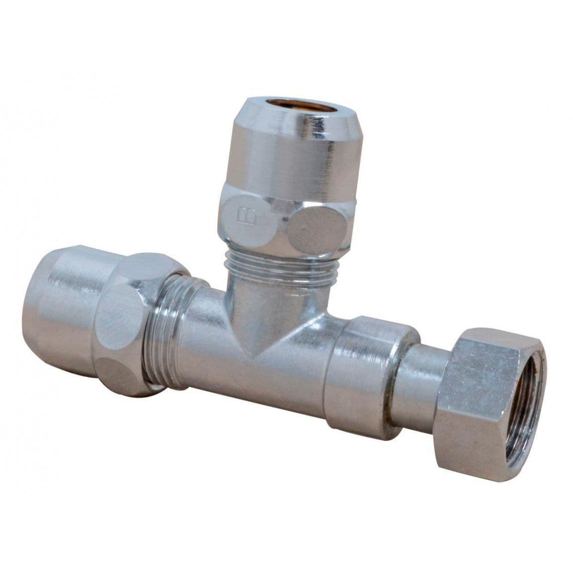 986274417 MS knelfitting-T-stuk, chroom, 3/8"BI x 10 mmQ x 10 mmQ vue 1