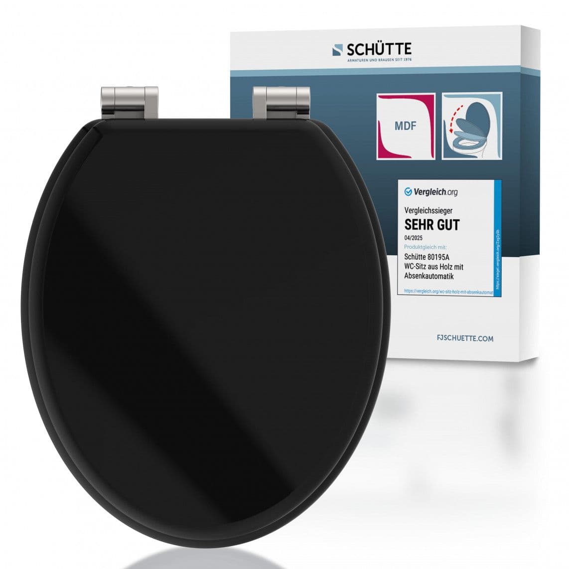 80106 MDF WC-zitting SPIRIT BLACK, met valrem vue 1