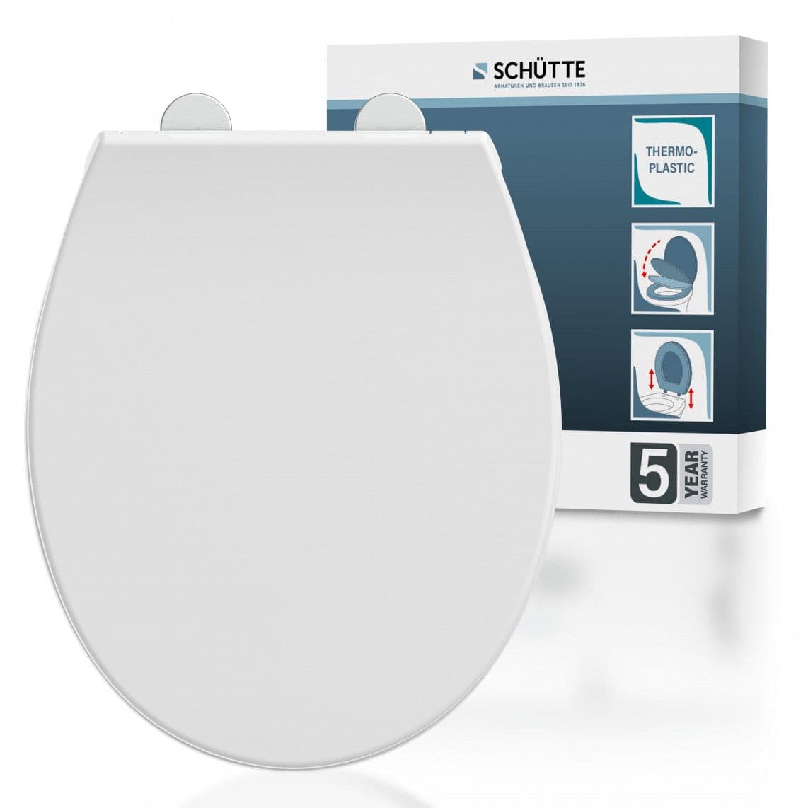 83630 Thermoplast Toilet seat WHITE, PREMIUM, with soft close and quick release vue 1