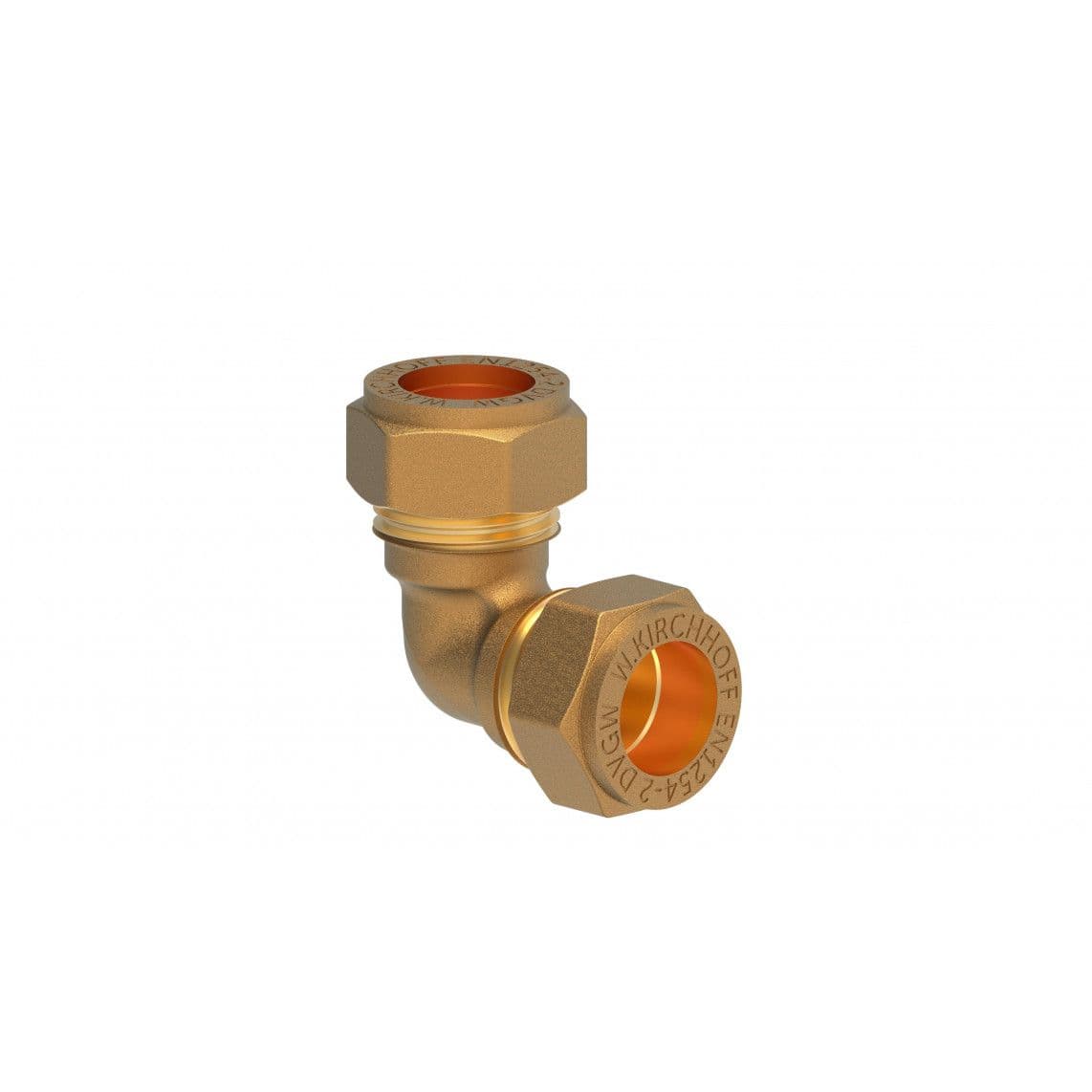 989451117 Brass angle 90°, brass, 12 mm, clamp fitting for copper pipe vue 1