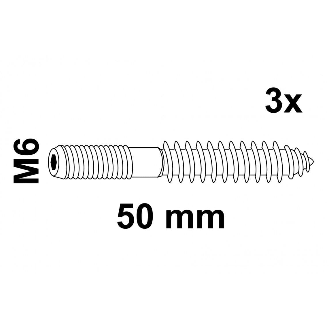 97333040 vis à double filetage, M6 x 50 mm (3x) vue 1