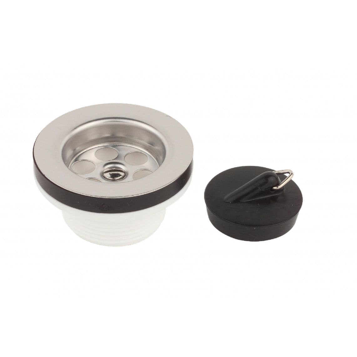 98835148 Drain valve, white, 1 1/2" male x 70 mm, valve cup with valve plug 45,5 mm vue 1