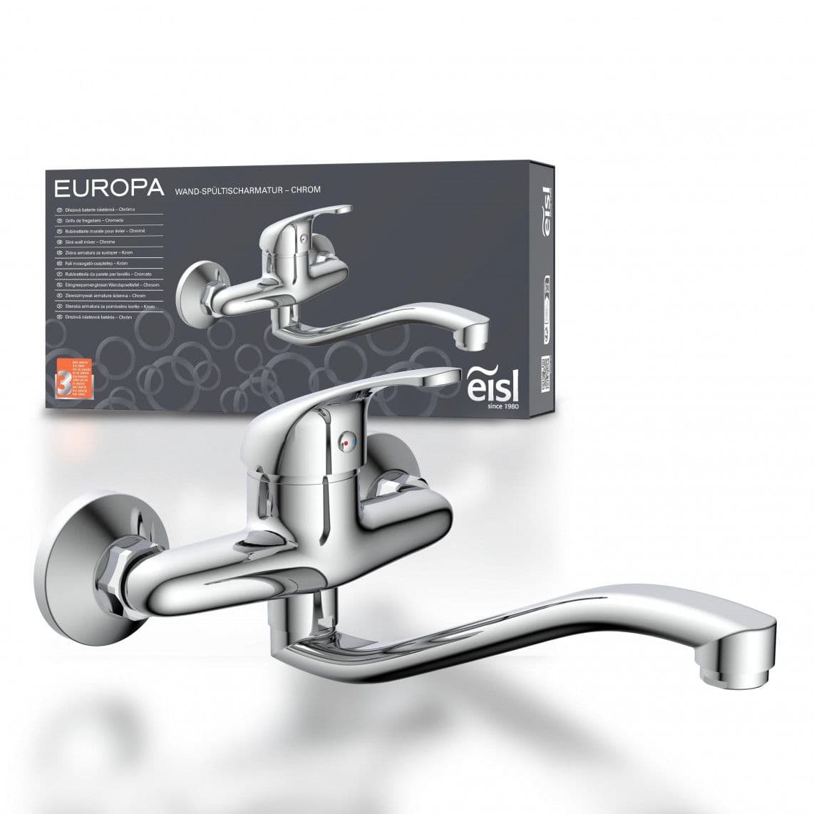 NI161EUCR EUROPA Keukenkraan voor wandmontage, chroom vue 1