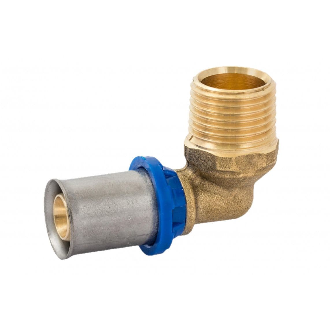 988715355 MS knie 90°, blanco, 20 mm x 3/4"BU, persfitting voor meerlagen buis vue 1