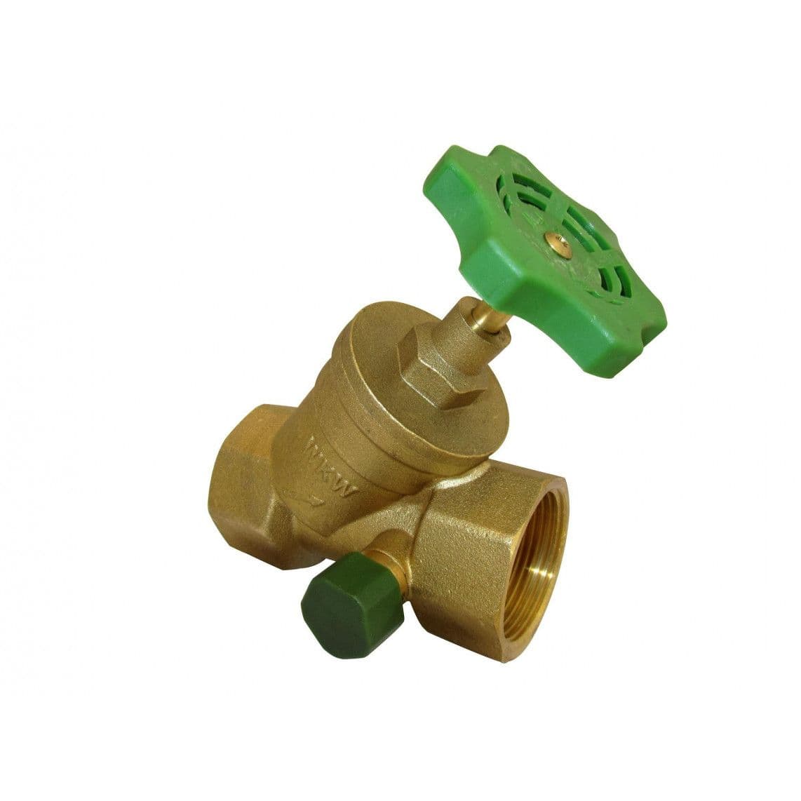 989192055 vanne à siège incliné, 3/4" F, avec vidange vue 1