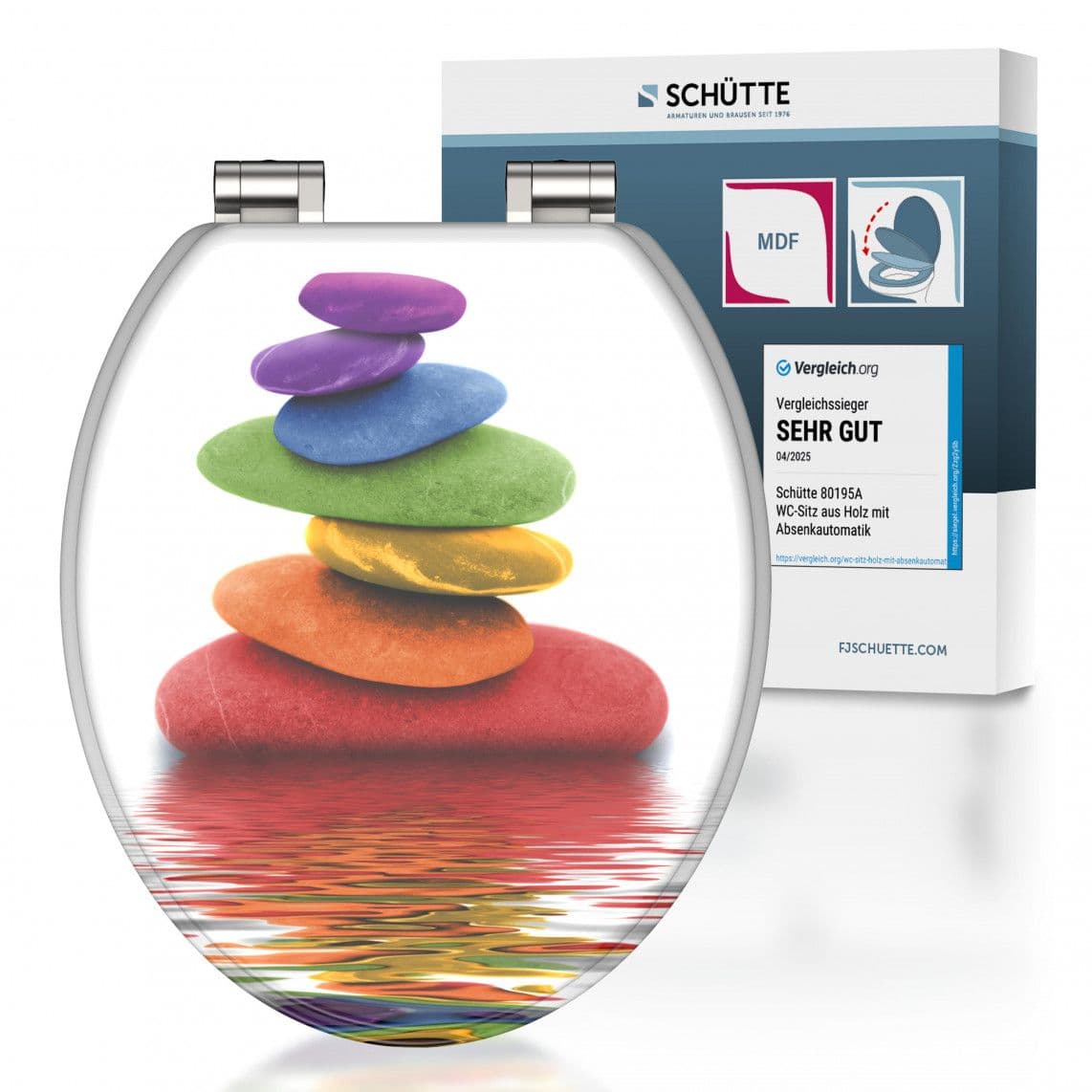 80120 MDF Toilet seat COLORFUL STONES, with soft close vue 1