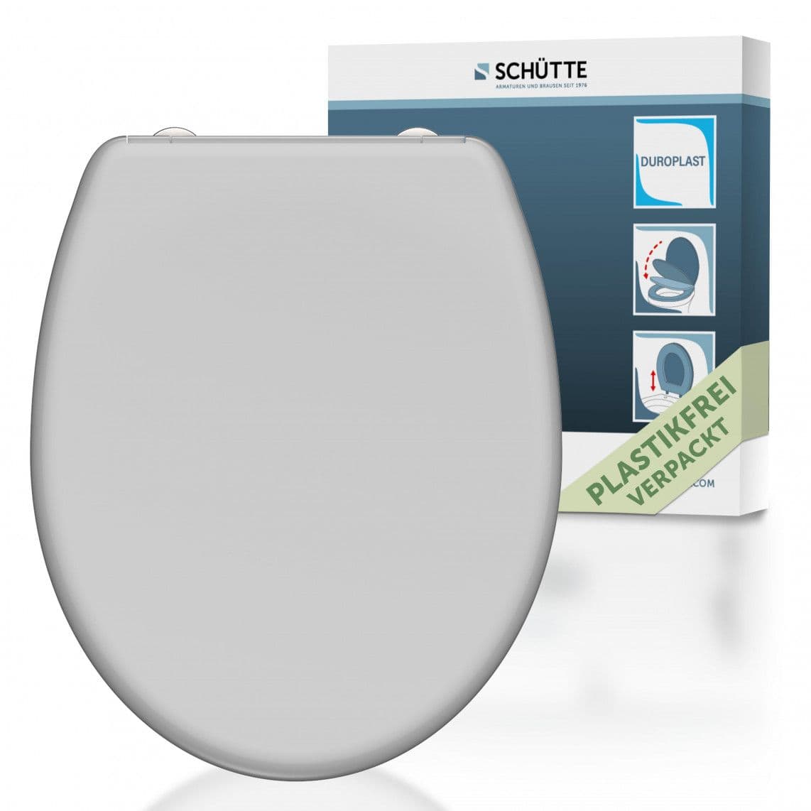 82302 Duroplast WC-zitting GREY, met valrem en afneembaar vue 1