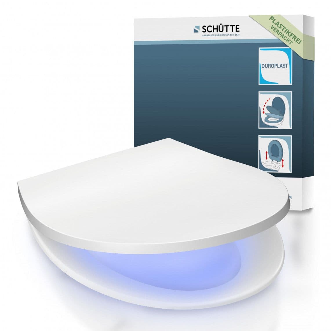 82950 Duroplast WC-zitting met LED nachtlampje, met valrem en afneembaar vue 1