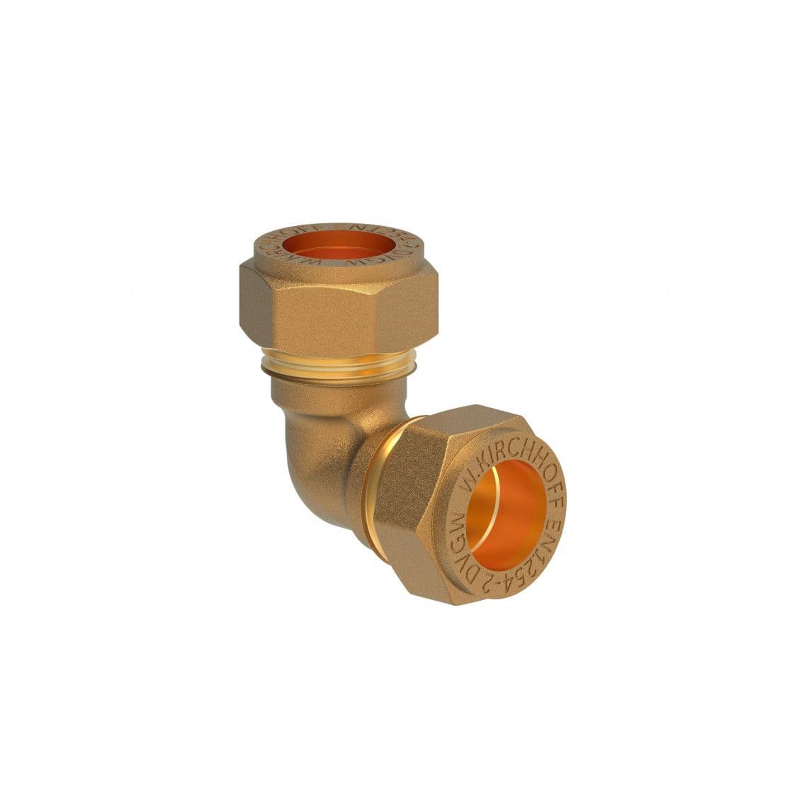 989451317 Brass angle 90°, brass, 18 mm, clamp fitting for copper pipe vue 1