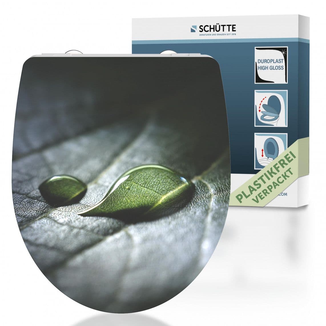 82583 Duroplast HG WC-zitting RAINDROP, met valrem en afneembaar vue 1