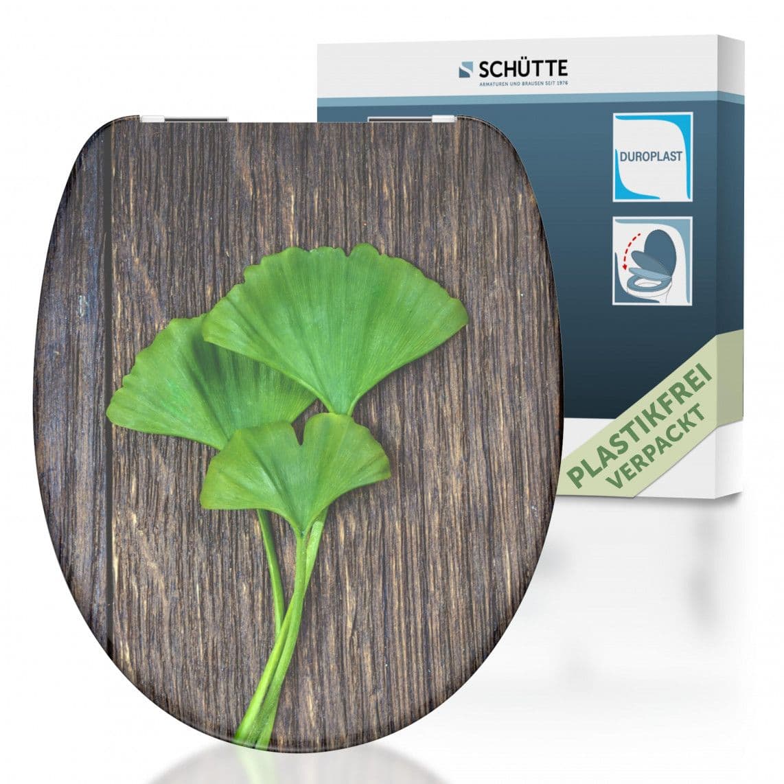 82154 Duroplast WC-zitting GINGKOundWOOD, met valrem vue 1