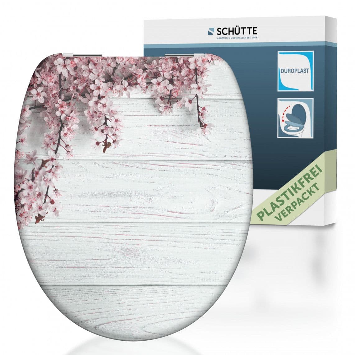 82197 Duroplast Toilet seat FLOWERS& WOOD, with soft close vue 1