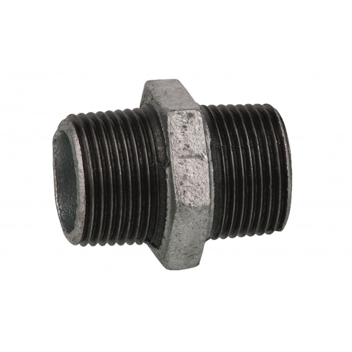989781055 GI dubbele nippel, gegalvaniseerd, 1/2"BU, (280) vue 1