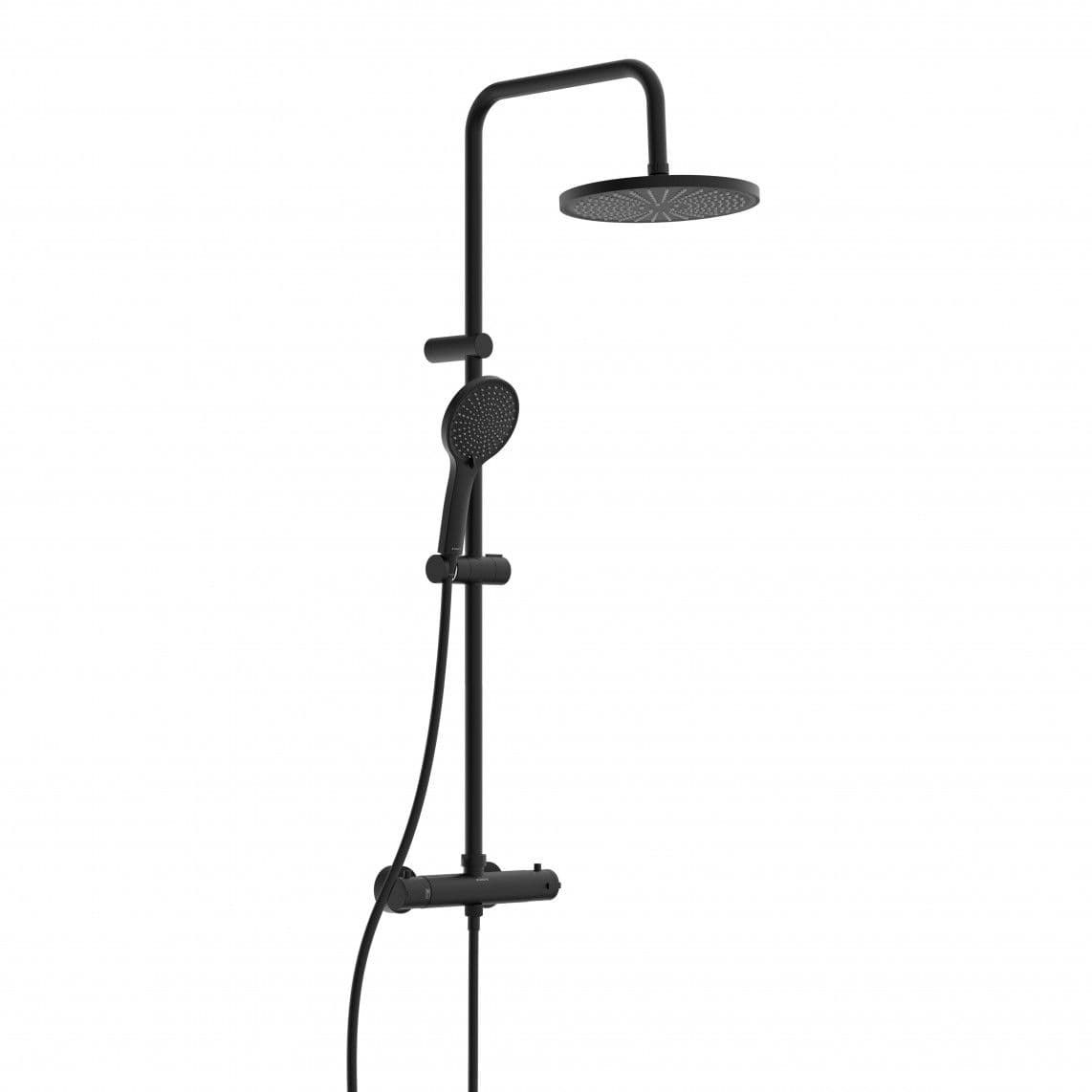 60171 ADRIA Regendouche set met thermostatische kraan, mat zwart vue 1