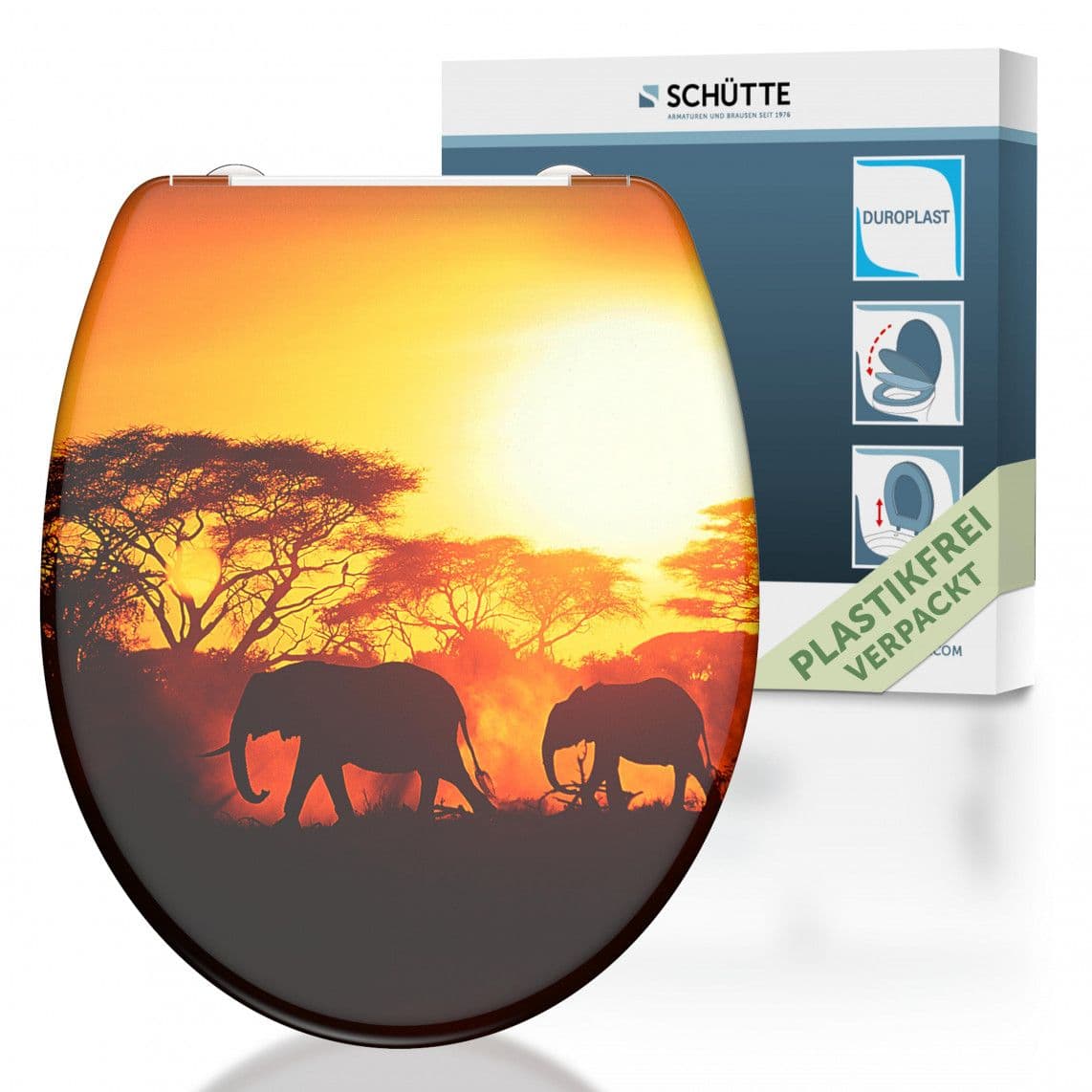 82360 Duroplast WC-zitting AFRICA, met valrem en afneembaar vue 1