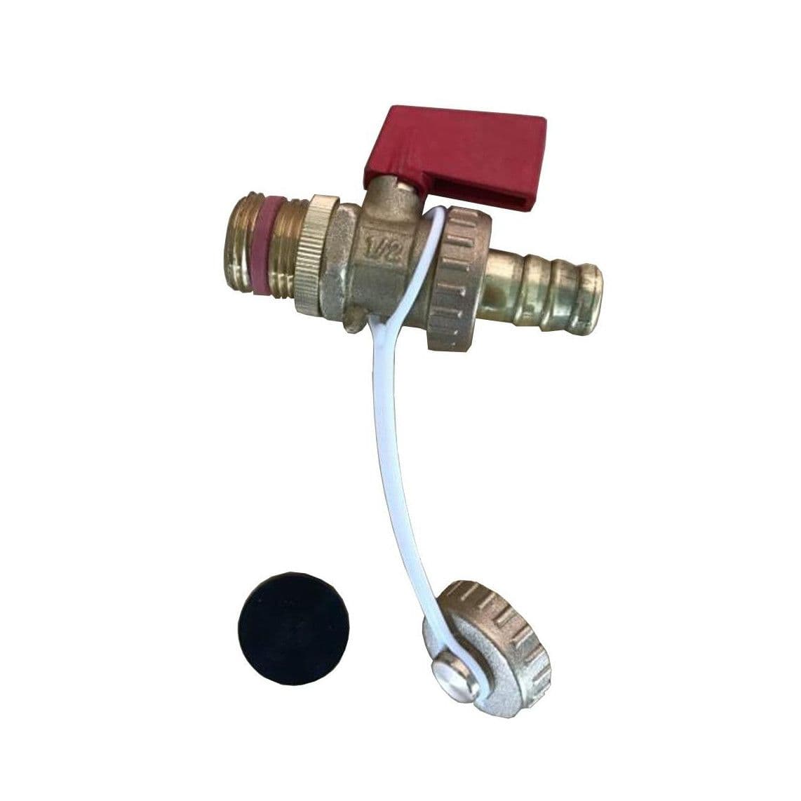 98854219 KFE Ball valve, brass, 1/2" male x 1/2" sleeve, with red handle vue 1