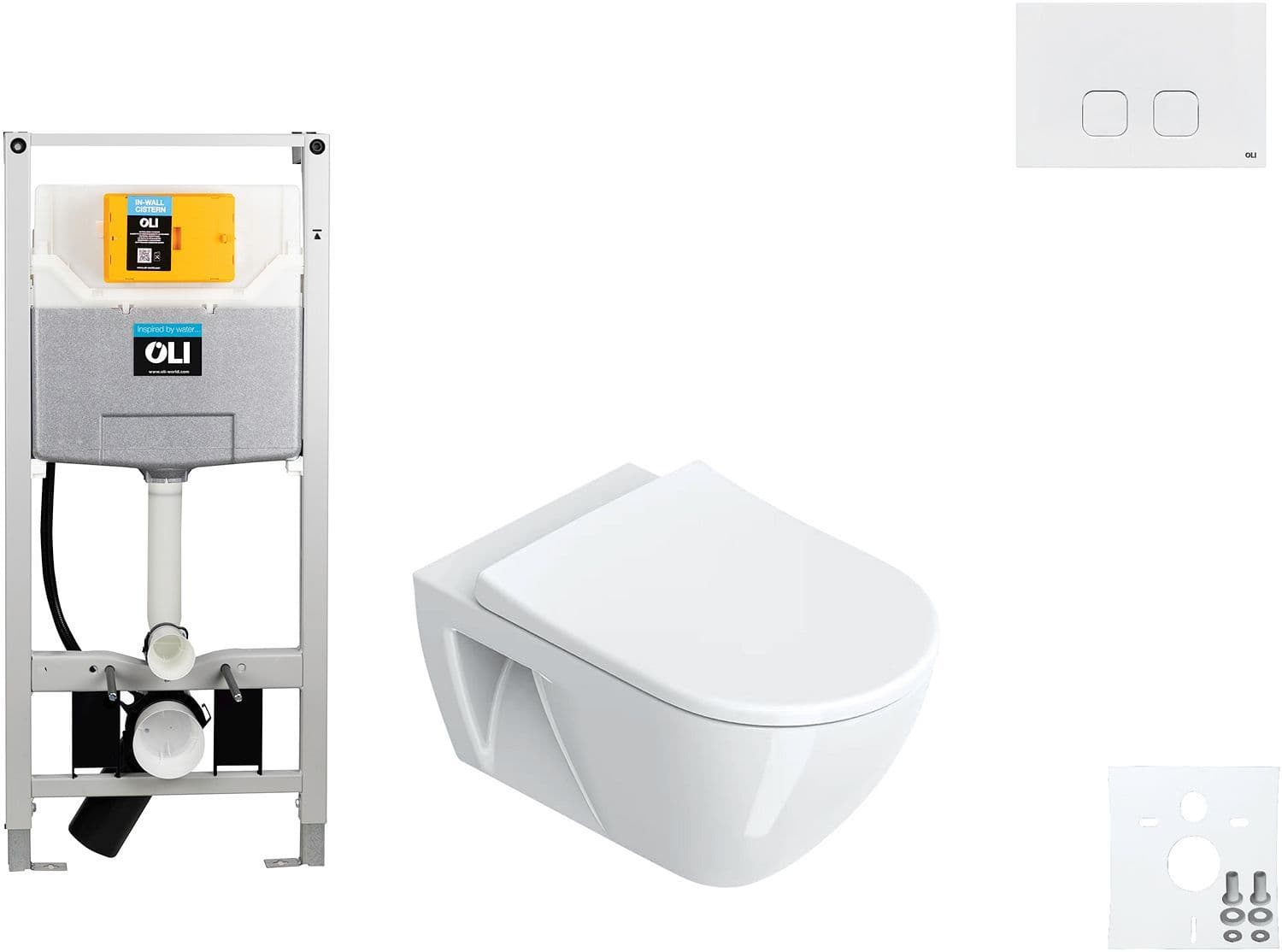 WALLFIX OLI HANGWC SFERA ECO CATALANO HEAVY SEAT SOFT-CLOSE + LIFT-OFF + RIMLESS + SILENTECH + CATAGLAZE+PLAIN WIT