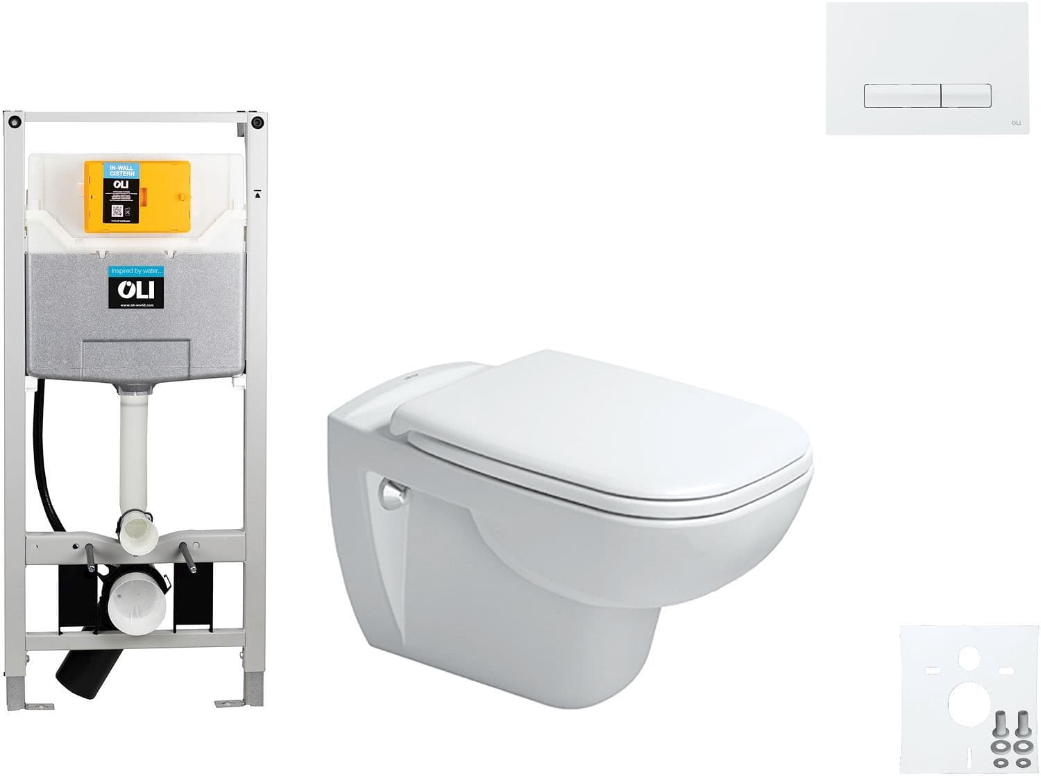 Wallfix oli wc suspendu D-Code Duravit code soft-close glam blanc