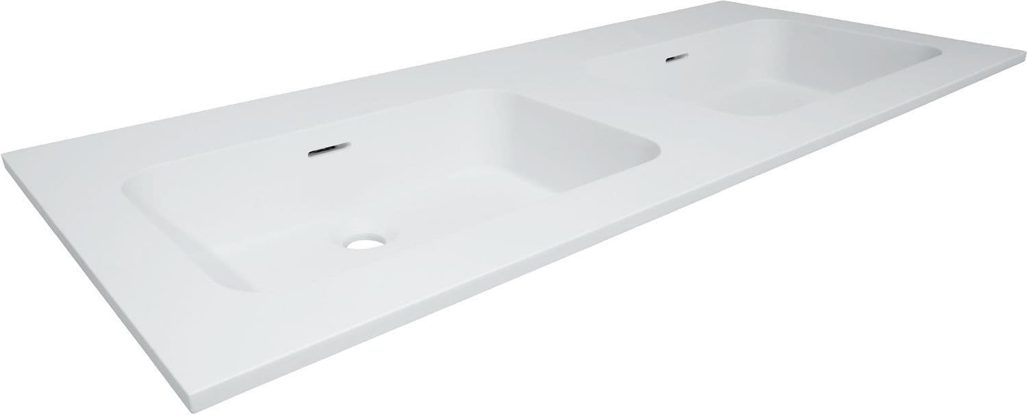 Tablette combo/molto/puro 120X50CM 2 lavabo Solid blanc