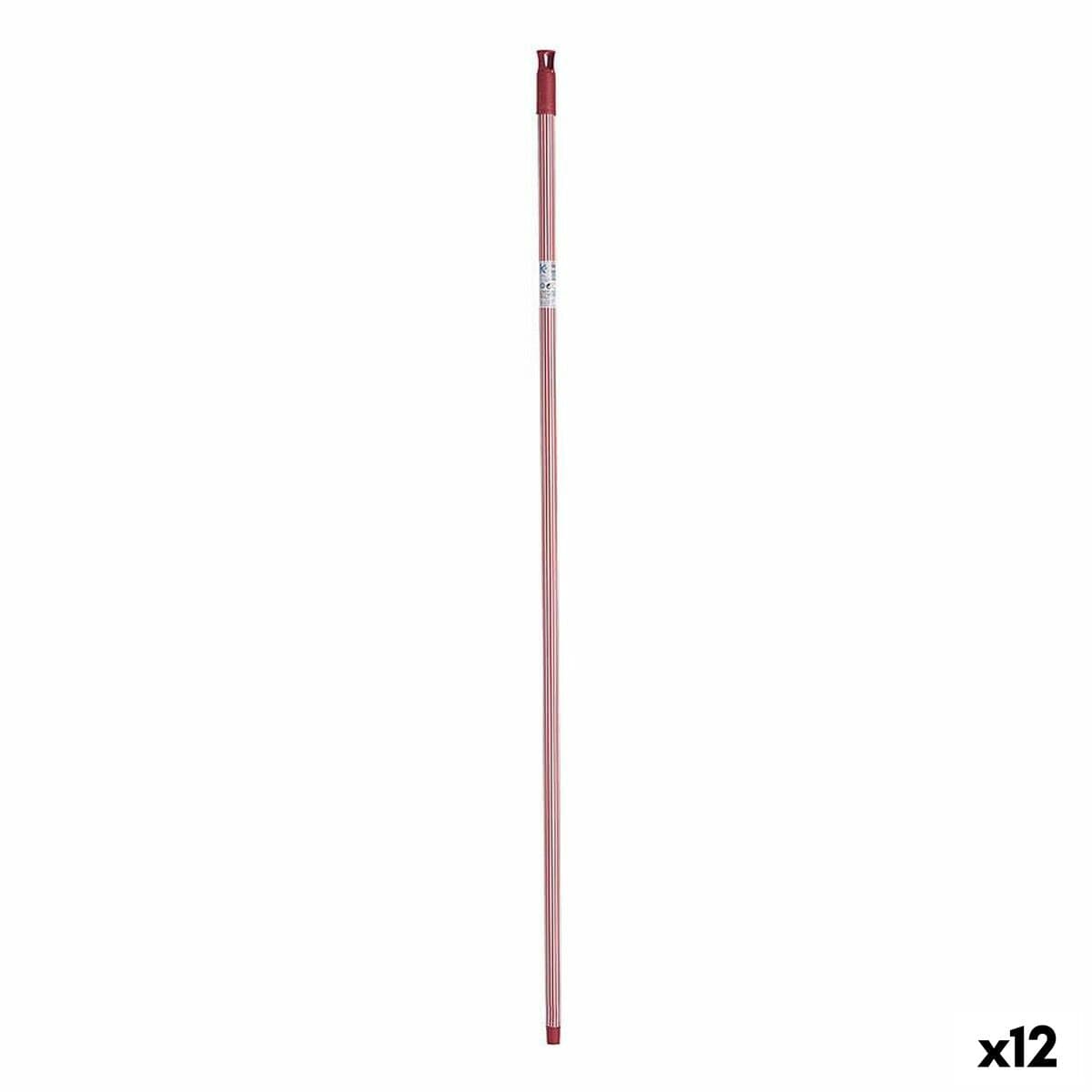 Broom Handle Red Metal Striped 2.3 x 130 x 2.3 cm (12 Units)