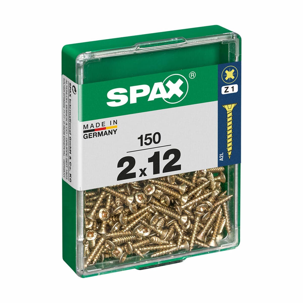 Schraubenbox SPAX 4081020200122 Holzschraube Flachkopf 2 x 12 mm