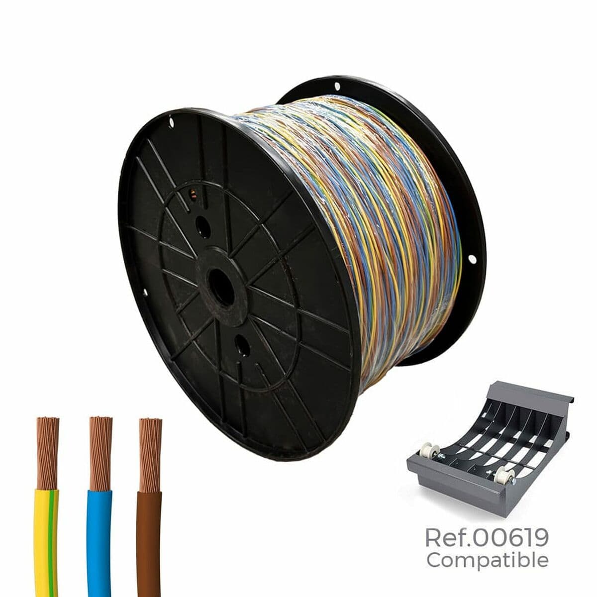 Mehradriges Elektrokabel Sediles h07z1-k 3G dreifarbig 3 x 1,5 mm 300 m