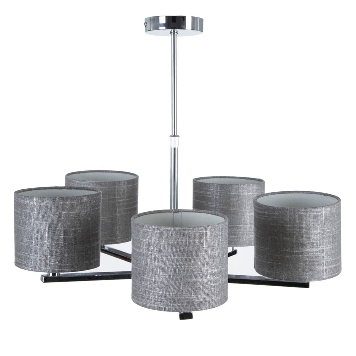 Plafondlamp Zwart Zilver Linnen Metaal IJzer 220-240 V 52 x 52 x 45 cm