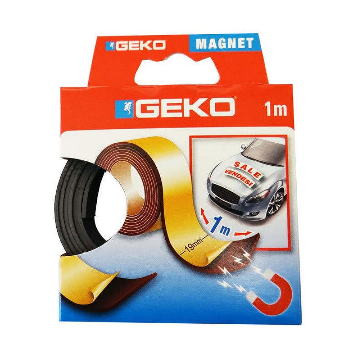 Geko Magnetband Schwarz 19 mm x 1 m