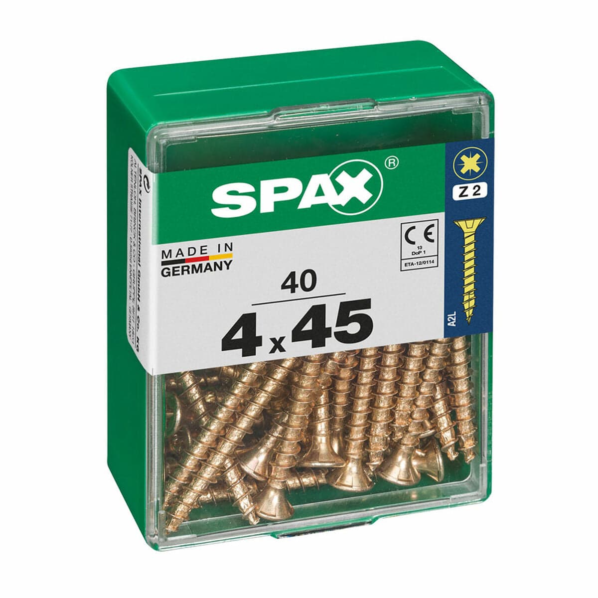 Boîte de vis à bois SPAX Tête plate (4 x 45 mm)