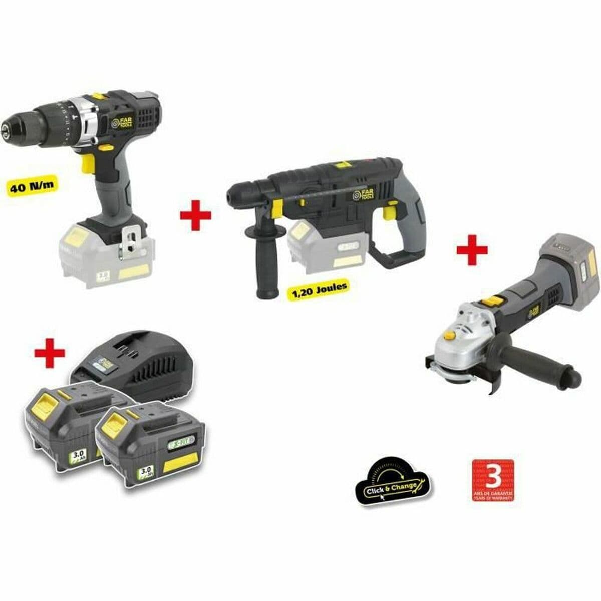 Boor- en accessoiresset Fartools 18 V 40 Nm