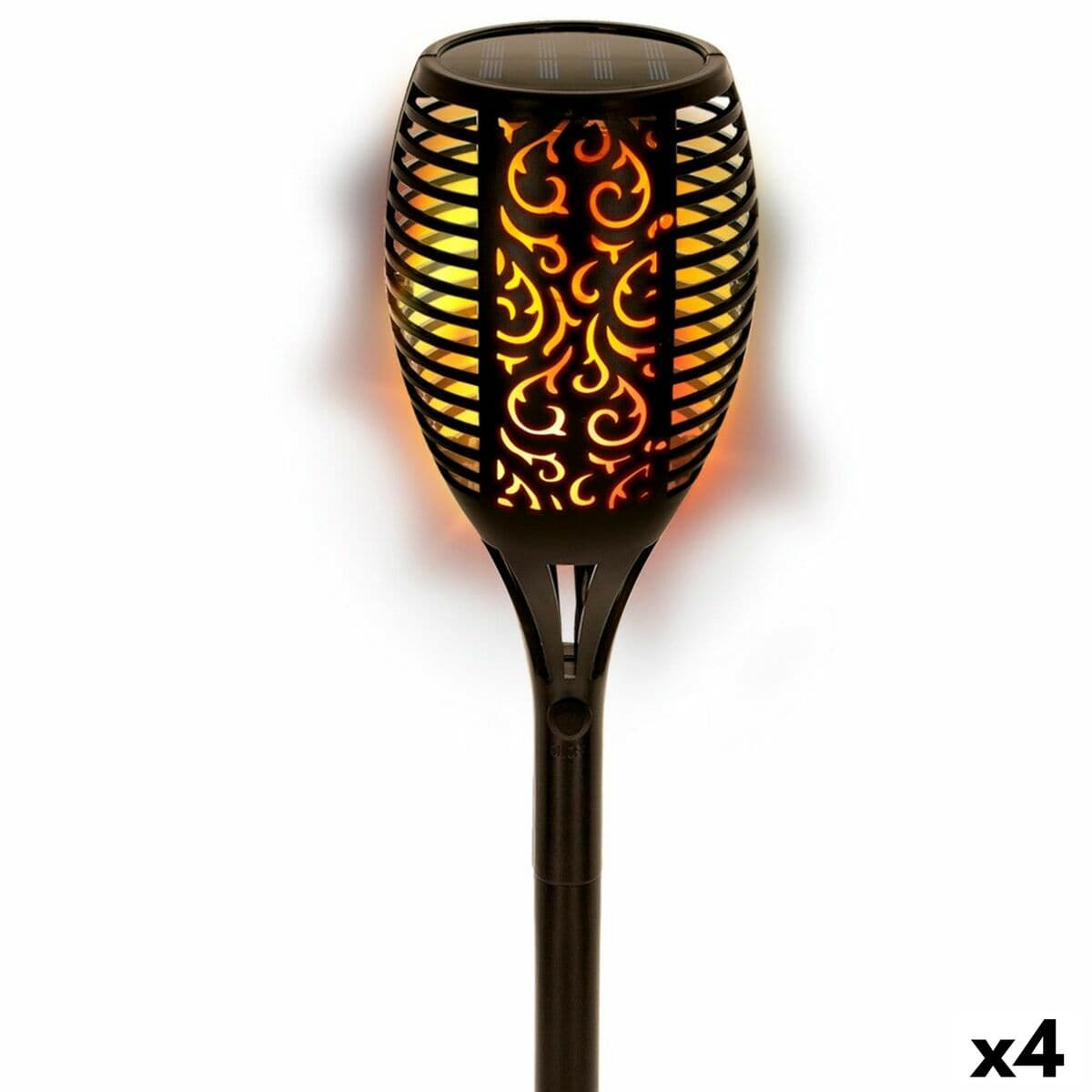 Lot de lampes solaires de jardin Aktive 51 Plastique 11 x 77,5 x 11 cm (4 pièces)