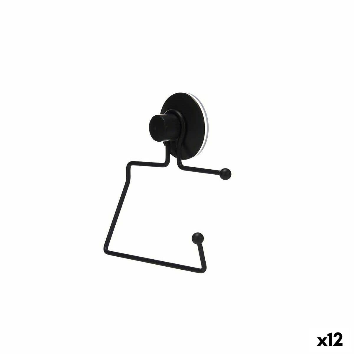 Berilo Toilettenpapierhalter Schwarz Stahl ABS 12 x 14 x 3,5 cm (12 Stück)