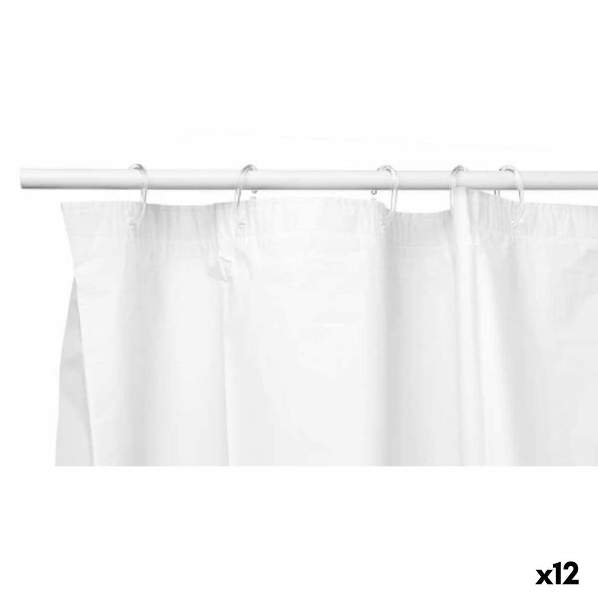 Berilo Duschvorhang Weiß Polyethylen EVA 180 x 180 cm (12 Stück)