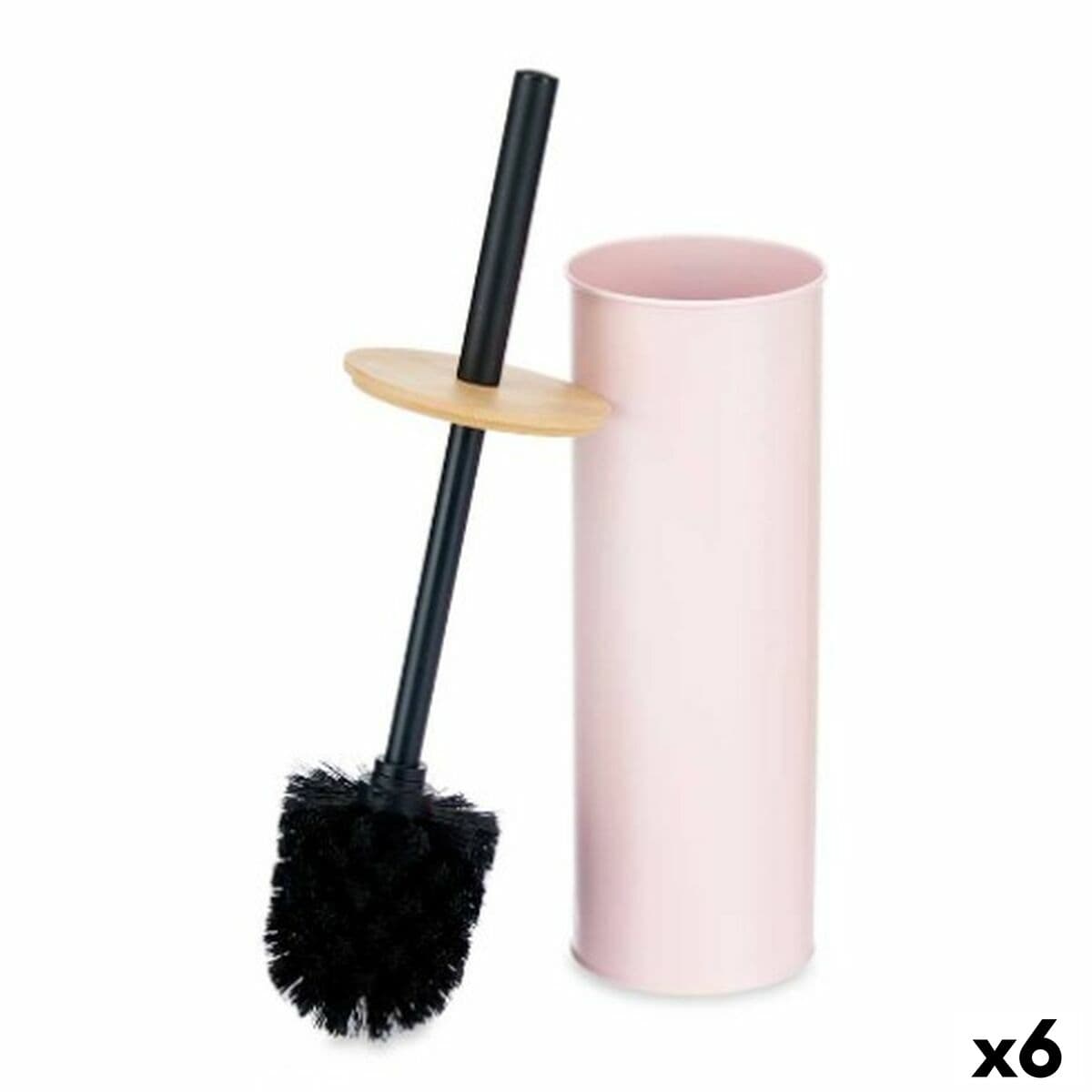 Klobürste Berilo Rosa Metall Bambus Kunststoff 9,5 x 27 x 9,5 cm (6 Stück)