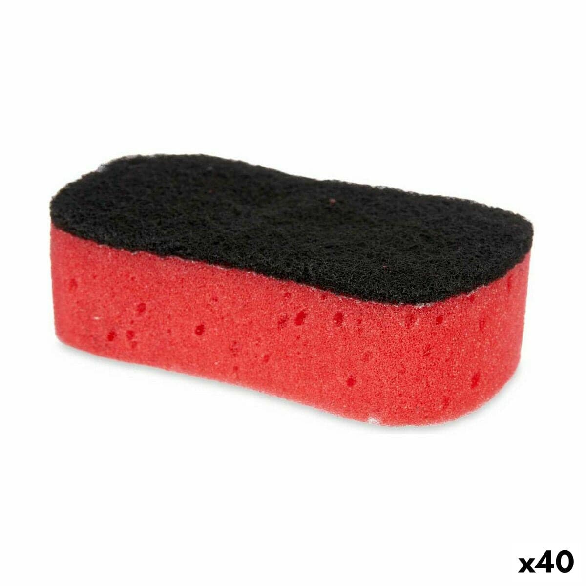 Scourer black red polyurethane foam 7.3 x 4 x 12.3 cm (40 units)