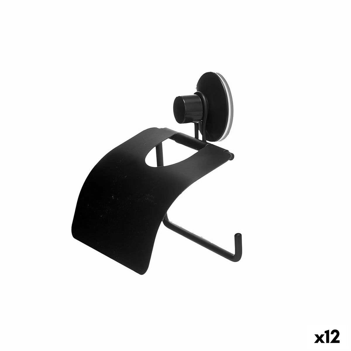 Toiletrolhouder Berilo Zwart Staal ABS 13,5 x 12 x 3 cm (12 stuks)