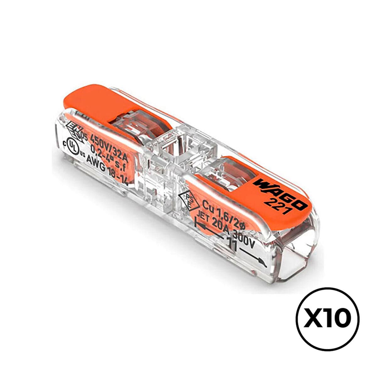 Wago Verbindungsklemme 2 Leiter 4 mm 450 V (10 Stück)