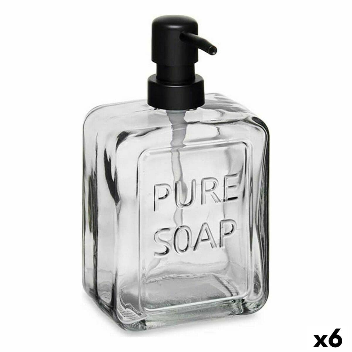 Berilo Pure Soap Soap Dispenser Black Crystal Plastic 570 ml (6 Units)