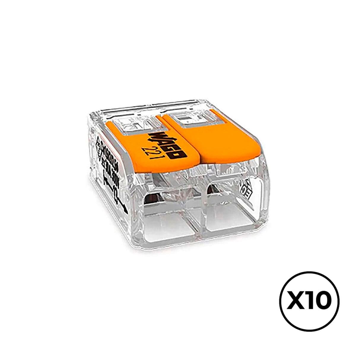 Verbindungsklemme Wago 16 x 21,1 x 10,1 mm 450 V 2 Leiter 6 mm (10 Stück)