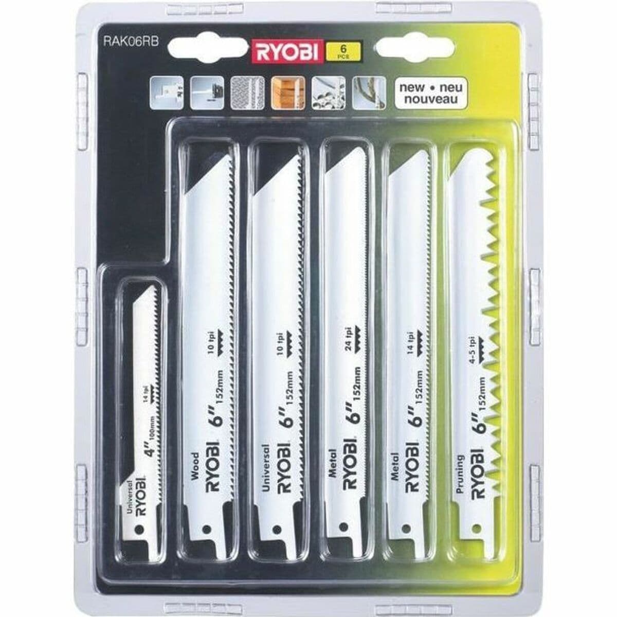 Ryobi RAK06RB reciprozagen zaagbladen metaal 6 stuks