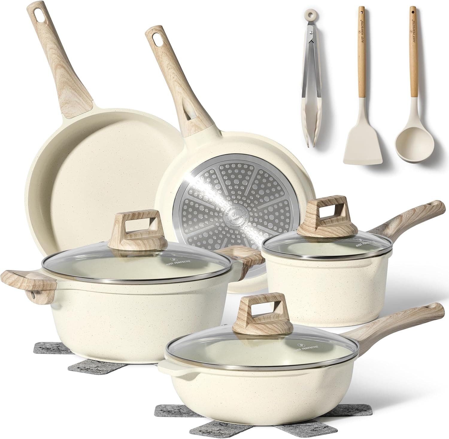 Just Perfecto JL-31: 13-delige Granieten Pannenset - Beige