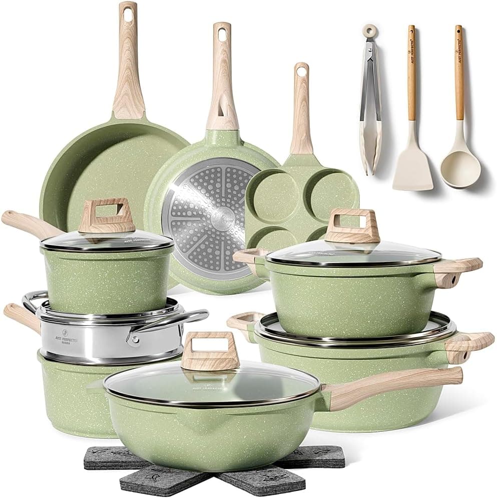 Just Perfecto JL-723 21-delige granieten pannenset - groen